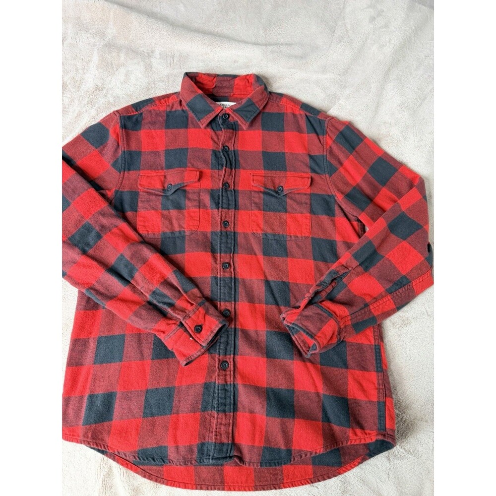 American Eagle Red Buffalo Check Cotton Flannel Long Sleeve MEns shirt M Medium